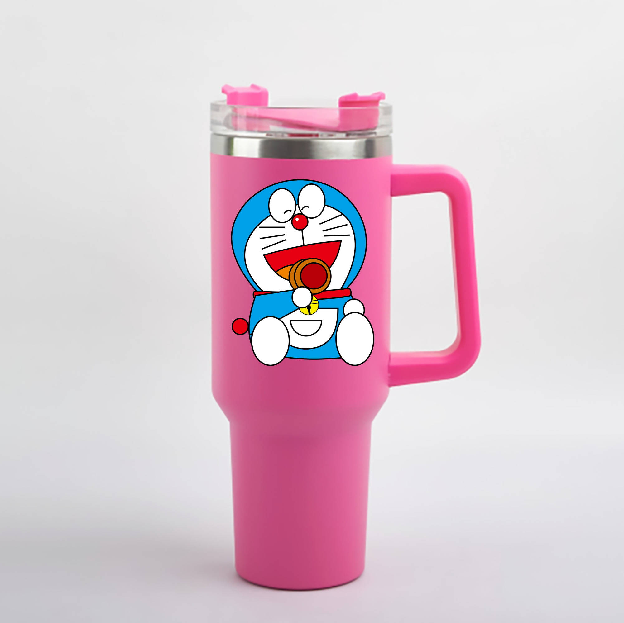 （画像用） ドラえもん Doraemon 1200mL車用タンブラー - クリスタルステッカー（プラスチックストロー付き）